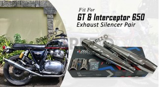 For Royal Enfield GT and Interceptor 650 Silver Stallion Exhaust Silencer LH RH